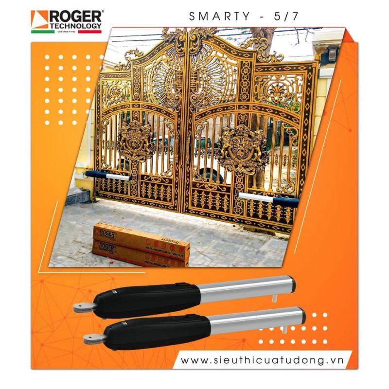 MOTOR CÁNH TAY ĐÒN CỔNG MỞ XOAY TỰ ĐỘNG ROGER SMARTY 7