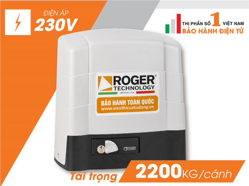 CỔNG TRƯỢT LÙA TỰ ĐỘNG KIT G30/1803 ROGER - ITALIA