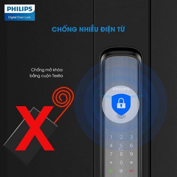 Chống nhiễu điện từ của khóa vân tay điện tử Philips ddl702e