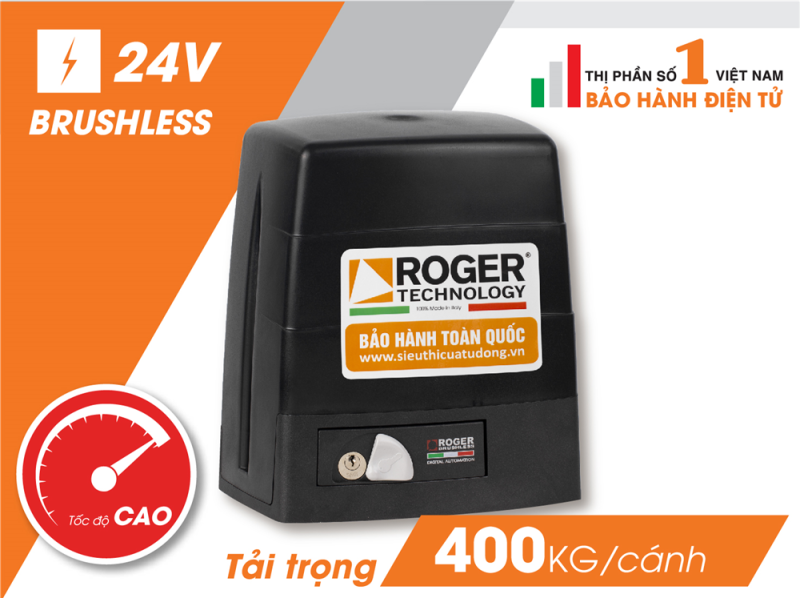 CỔNG TRƯỢT LÙA TỰ ĐỘNG KIT G30/1803 ROGER - ITALIA