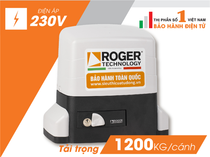 MOTOR CỬA TRƯỢT ROGER KIT R30-1203 ĐÓNG MỞ TỰ ĐỘNG